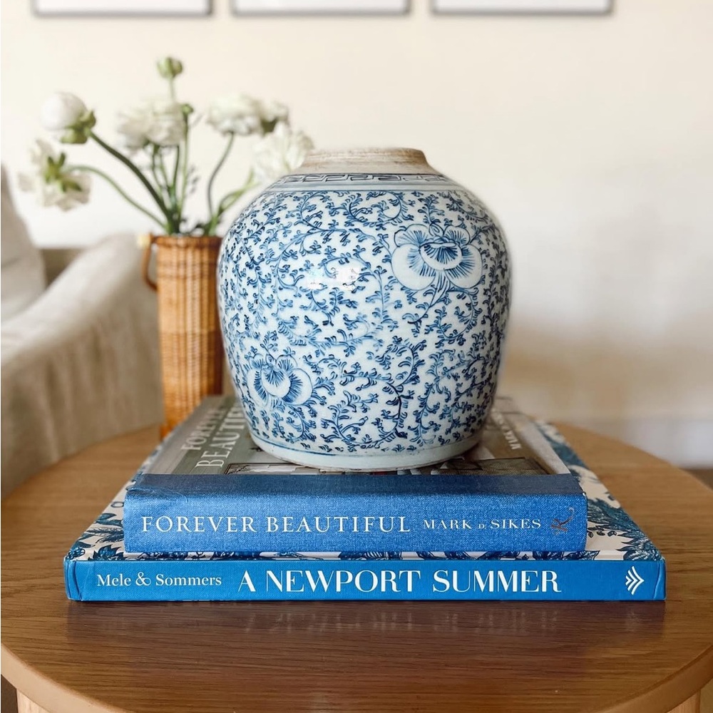 Blue and White Floral Vase